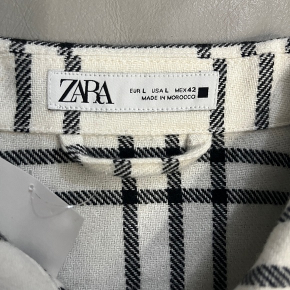 Zara Men’s Checkered Wool Blended Flannel Shirt - Size L - Picture 9 of 10